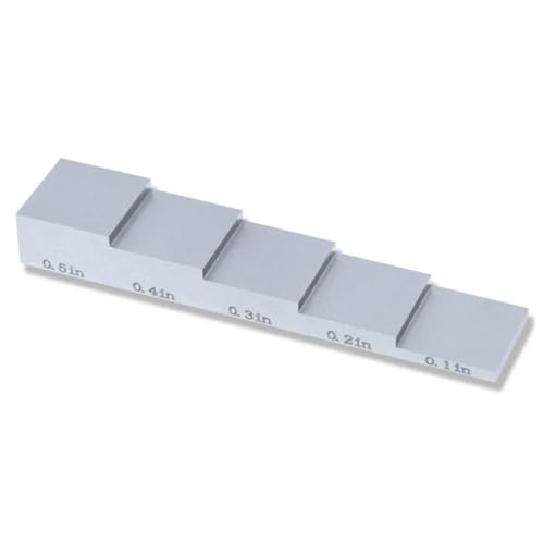 Bloque de calibración de prueba, 5 pasos 0.1'' 0.2'' 0.3'' 0.4'' 0.5'' para calibrador de espesor en pruebas NDT, acero al carbono, tamaño compacto miniatura 3