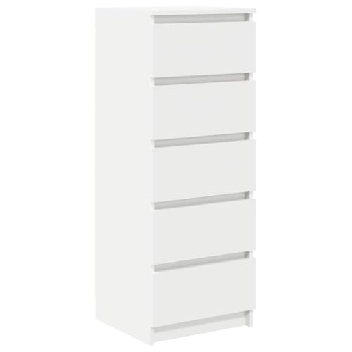 vidaXL Aparador con cajones Blanco 37,5x35x99 cm Madera de ingeniería, Armario de Almacenamiento, Mueble aparador, Mueble de Pasillo, Mueble Buffet