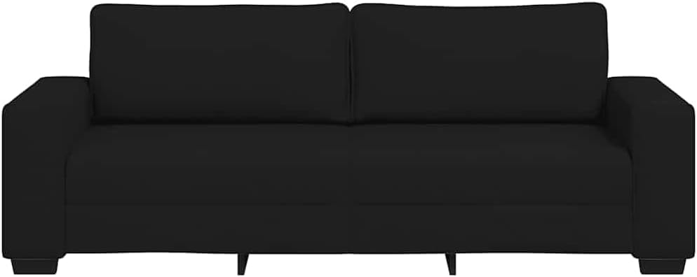 vidaXL 3-Seater Sofa Black 86.6"x30.3"x32.3" Fabric