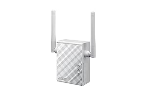 Asus RP-N12 Repeater (Wi-Fi 4 N300, WLAN Reichweitenverlängerung, Power-Schalter, 2 externe Antennen, App Steuerung)