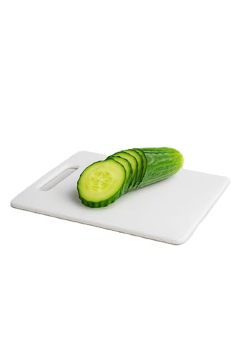 Chopping Board 33 x 20 cm Durable Non Slip Plastic Cutting Board for Kitchen Food Prep and Chopping Meat Vegetables Fruits Dishwasher Safe White 1 Pack
