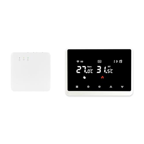 Hreyywo Termostato WiFi Inteligente, Controlador de Temperatura Inalámbrico Tuya RF para Calentar Agua con Caldera de Gas, Funciona con Home Control