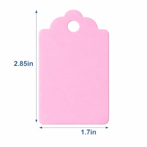 Image of CVANU 100pcs Premium Color Tag Blank Hanging with Pre-Punched Hole Tags for DIY Crafts, Gift Wrapping, Labelling & Writable Decorative Tags for All Occasions (2.85in X 1.7in) Light Pink2