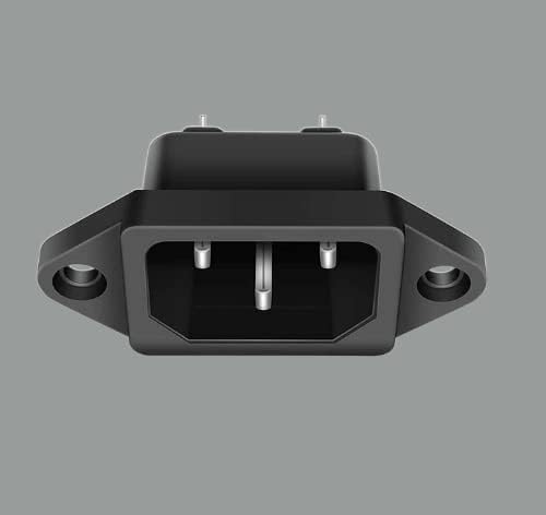AC 250V 10A IEC 320 C14 Panel Mount Plug Adapter Power Connector Socket Black Screw Mount 3 Pins Inlet Power Plug Socket (Pack of 1)-image-24