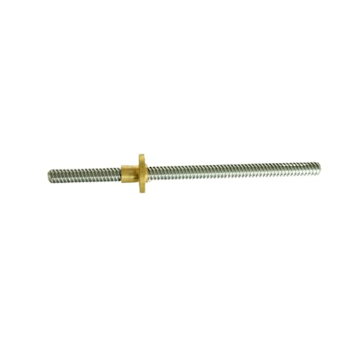 Metal Ball Screw nut T5 Lead Screw for 3D Printer 100mm~1000mm Picth 1mm Lead 2mm + Brass Nut(300mm)