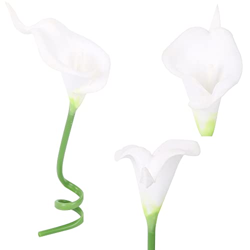 Ipopu 24Pcs Artificial Flowers Fake Calla Lily Flowers Real Touch Calla Lily Faux Flowers Arrangement Bouquet For Home Garden Office Party Wedding Bouquet Centerpieces Flower Home Decoration thumb #1