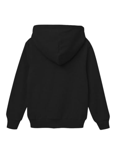 Pull à capuche unisexe enfant noir coton doux taille 146