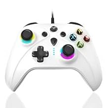 KentroGrip Wired Controller for Series PC, Gaming Control Controllers with 1000Hz Polling Rate No Drift Stick, Custom Paddles Turbo Remote, RGB Light White Gamepad
