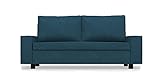 COMFORTLY Funda de repuesto hecha a mano compatible con sofá cama VILASUND de 3 asientos (resistente, azul)