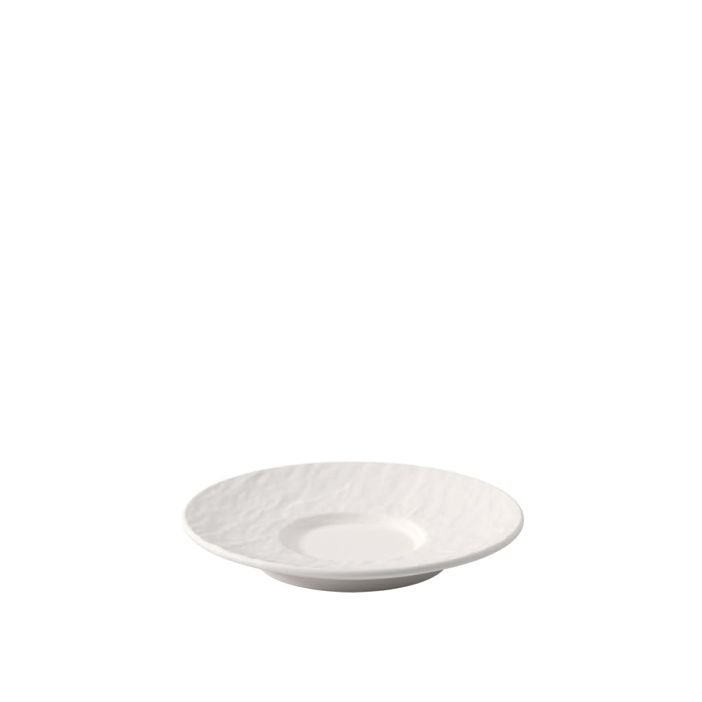 Villeroy & Boch Manufacture Rock Blanc Espresso Cup Saucer, 4.75 in, Premium Porcelain, White