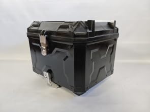 Baúl Moto 55L con Respaldo Sistema Desmontaje Rápido Base Acero y Forro Interior Maleta Trasera Universal Negra