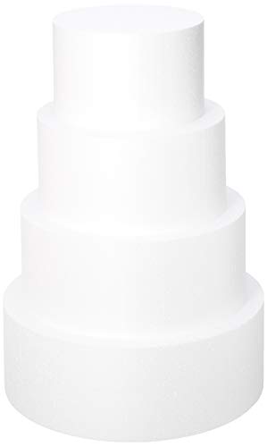 Oasis Supply 5 Piece Round EPS Foam Fake Cake Set / Dummy Cake Set - 5