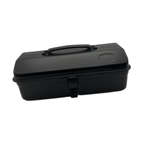 Sharplace Cassetta Degli Attrezzi Portatile, Organizer per Attrezzi, Cassetta Degli Attrezzi Multifunzione in Metallo, Robusta E Chiudibile a Chiave, Scatola di, Nero