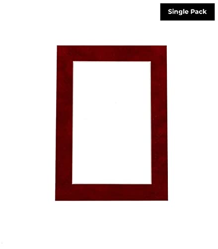 12x16 Mat Bevel Cut for 9.5x13 Photos - Acid Free Bright Red Suede Precut Matboard - For Pictures, Photos, Framing - 4-ply Thickness
