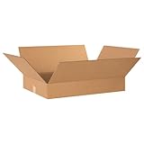Flat Corrugated Cardboard Shipping Boxes 24'L x 18'W x 4'H | Single-Wall Medium Kraft Boxes for Moving, Packing and Storage (20 Pack)