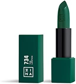 3INA MAKEUP – Vegano – Cruelty Free – The Lipstick 734 – Verde Bottiglia Scuro – Rossetto Matte – 5h Lasting Lipstick – Alta Pigmentazione – Texture crème – Profumo di vaniglia e custodia magnetica