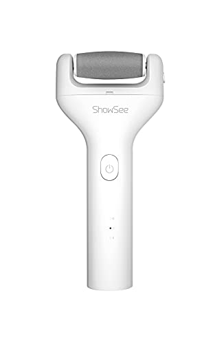 ShowSee Callus Remover for Feet Electric Pedicure Dead Skin Remover Pedicure Tools Waterproof IPX7 (White)