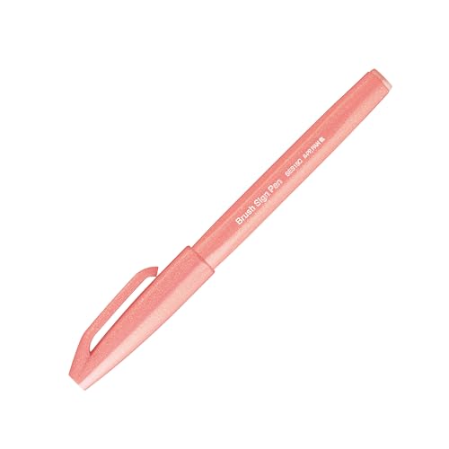 Pentel SES15C-F2X Brush Sign Pen koralle-orange, Faserschreiber, pinselähnliche Spitze, 1 Stück