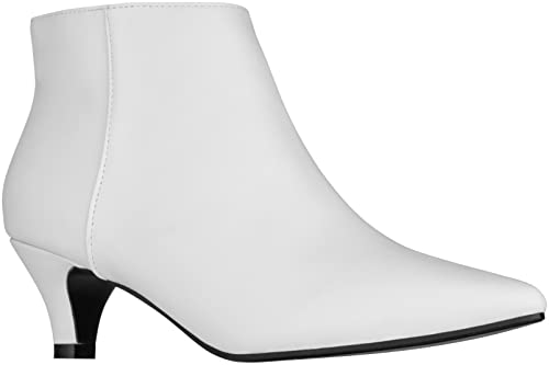 ILLUDE Women's Fashion Ankle Boots Pointed Toe Ankle Booties Low Heel Short Boots