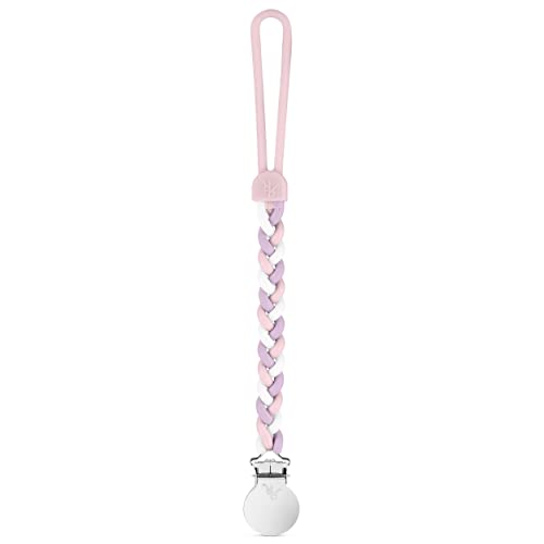 Image of Ryan & Rose Cutie Clip Braiden Pacifier Clip - Braided Silicone (Dollhouse)