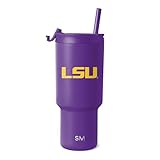 Simple Modern Officially Licensed Collegiate LSU Tigers 30 oz Tumbler with Flip Lid and Straws | Insulated Cup Stainless Steel | Gifts for Men Women | Trek Collection | Louisiana State University