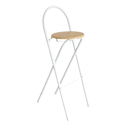 Vllentin Taburetes De Cocina Alti Plegables,Taburete Bar Plegable Estructura Metal,Taburete De Bar Plegable con Respaldo,Ahorran Espacio,para Uso En Interiores Y Al Aire Libre