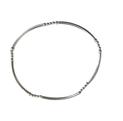 Lot de trois bracelets en perles argent 925 élastique