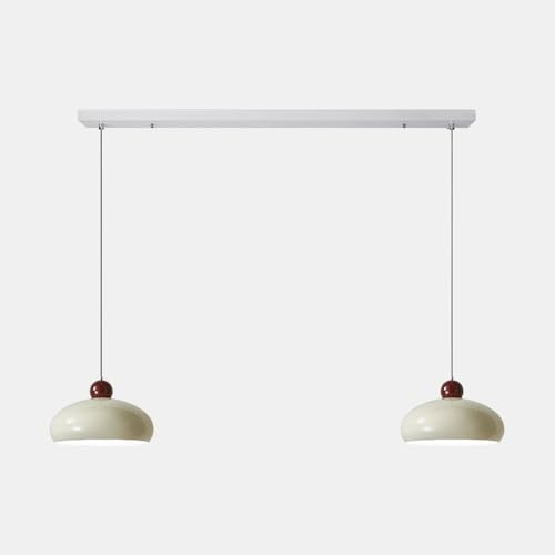 Suspension en métal blanc design minimaliste avec lustre à deux têtes