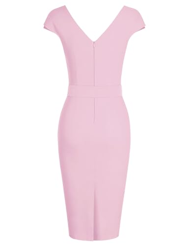 Image of MUXXN Women's Vintage 1950s Style Wrap V Neck Tie Waist Formal Cocktail Dress