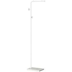 Percheros Modernos HOMCOM Perchero de Pie Moderno Perchero para Abrigos con 2 Ganchos Redondos Colgadores y Base de Mármol para Dormitorio Pasillo Entrada 35x25x170 cm Blanco