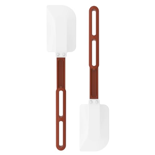 High Heat Resistant Silicone Spatulas, 13-1/2 Commercial Spatula 500°F Heat-Resistant Heavy Duty Spatula Non-Stick Scraper, Ideal for Baking/Cooking/Mixing, Commercial Dishwasher Safe, Set of 2