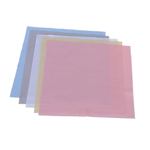 Anneome 5 piezas Paños de Microfibra Suaves para Limpieza de Gafas y Pantallas de Reutilizables Sin Pelusas para Lentes Cámaras Instrumentos Musicales y Teléfonos