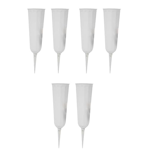 Lot de 6 vases commémoratifs avec piques et inserts en mousse pour arrangements floraux artificiels