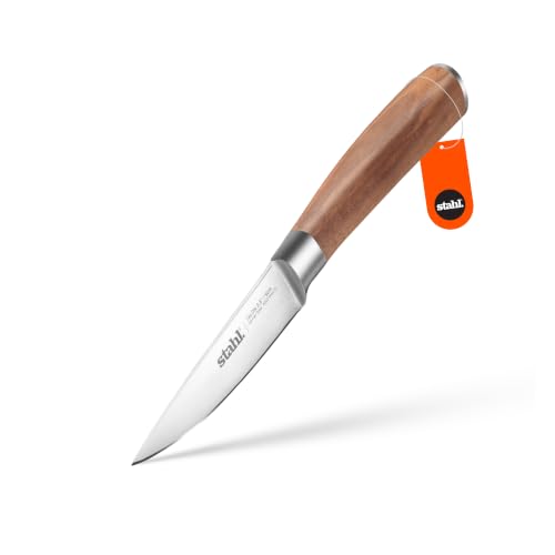 Image of Stahl 3.5 Inches / 9 cm Talon Stainless Steel Paring Kitchen Knife with Walnut Wood Handle Fruit Vegetable Peeling, Coring Cutting Knife