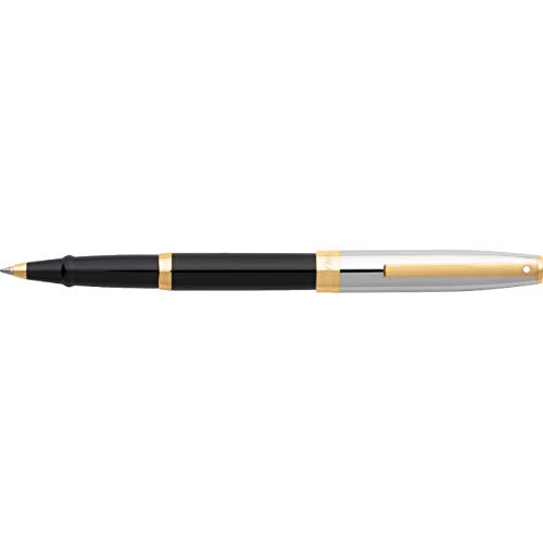 Sheaffer Sagaris Black Rollerball Pen With Chrome Cap And Gold Tone Trim #TOP6