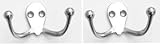 Two Marine Grade Stainless Steel Double Wardrobe Hooks