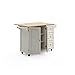 Homestyles Dolly Madison Off-White Mobile Kitchen Island Cart with Wood Drop Leaf Breakfast Bar