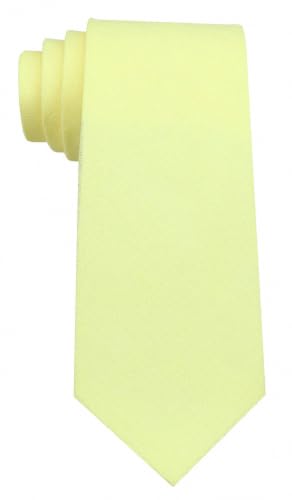 Image of Mens Solid Linen Ties - Slim Pattern Necktie for Men Wedding Groomsmen