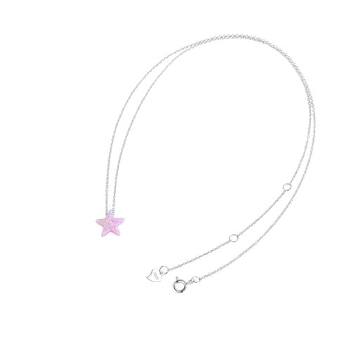 Bijoux opale charms pendentif argent 925 collier maille longue tendance