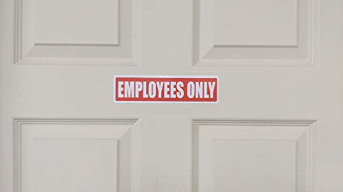 Employees Only Sign Sticker | Vinyl Signs For Business Doors Or Window | Two Per Pack | 8 X 2 Inches | Indoor Outdoor Vinyl Stickers | Compliance Signs For Store | Employee Only Beyond This Point| Signs For Business (2) #TOP2