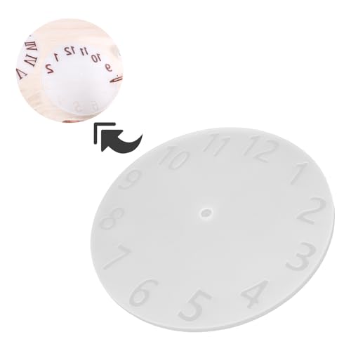 Moldes para resina de reloj con números arábigos, silicona redonda para DIY 8