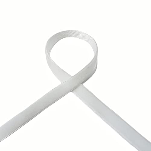 Image of QIANF Vintage White Velvet Ribbon, 3 /8 Inch X 25Yd
