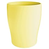 mDesign Steel 1.67 Gallon Trash Can Small Round Wastebasket Metal Garbage Container Recycle Bin for...