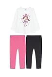 Design allegro e colorato: la maglia del set è dotata di una stampa vivace che raffigura una bambola con dettagli come fiocchi e cuori, pensata per trasmettere allegria e stile. Questo design rende il capo perfetto per le bambine che amano un look giocoso e divertente, ideale per la scuola, il tempo libero o attività quotidiane.