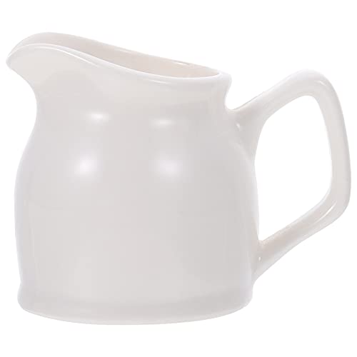 FUNOMOCYA 1pc Ceramic Juice Bucket Cappuccino Pitcher Creamer Jug Milk Pourer Coffee Creamer Milk Frothing Coffee Mugs Clear Milk Carton Water Bottle Milk Pouring Jug Milk Jug White Ceramics