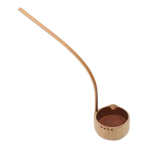 Veemoon 長柄竹製水勺 大容量ガーデニング用水すくい器 花や野菜の水やりに 軽量で使いやすい多機能水おたま 自然素材の創意デザイン