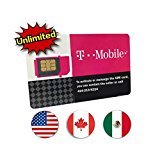 T-Mobile Prepaid SIM Card Unlimited Talk, Text, and Data in USA with 5GB Data in Canada and Mexico...