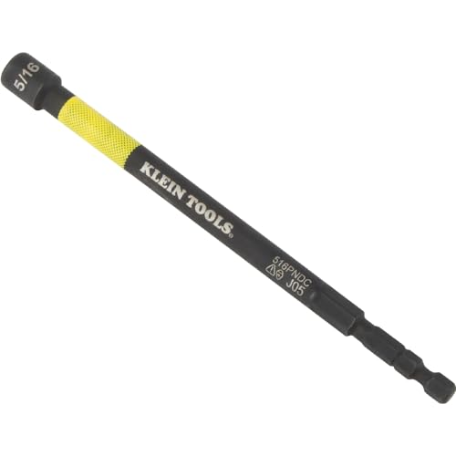 Image of Klein Tools 65411PK3 Magnetic Color-Coded Power Nut Setter Set, 1 /4-Inch Impact Hex Drive, 5-Inch Shaft, Extended Reach, 3-Piece