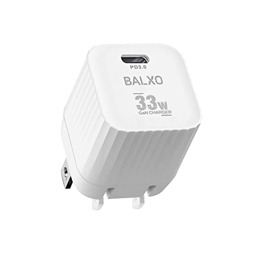 USB C Charger, 33W GaN Ⅲ Wall Charger,PD QC 3.0 Adapter,Foldable PPS Fast Charger,Type C Charger Fast Charging Block Compatible with MacBook Pro, iPad, iPhone 14 Pro Max,Galaxy S23/S22, Balxo