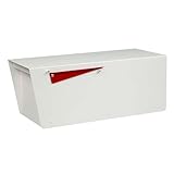 Rusty Design White Colour Post-Mounted Modern Mailbox with Personalized Address Numbers #HC101 (Without Address Numbers)